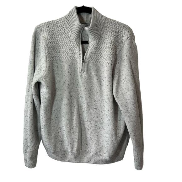 CROFT & BARROW Mens Mock Neck Cream 1/4 Zip pullover Sweater Sz XL - Picture 1 of 7